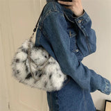 Faux Fur Shoulder Bag Chain Crossbody Tote Handbag