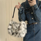 Faux Fur Shoulder Bag Chain Crossbody Tote Handbag