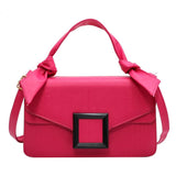 Women's Crocodile Pattern Shoulder Bag Clutch Purse Knot Handle