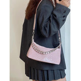 Hot Girls Chain Underarm Bag Soft PU Leather Women's Purse Handbags