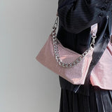 Hot Girls Chain Underarm Bag Soft PU Leather Women's Purse Handbags