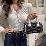 Love Embroidery Cylinder Bag Retro Messenger Hot Girl Han