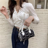 Love Embroidery Cylinder Bag Retro Messenger Hot Girl Han