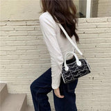 Love Embroidery Cylinder Bag Retro Messenger Hot Girl Han