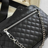 Leather Shoulder Tote Bag Chains Solid Vintage Female Shopper