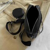 Leather Shoulder Tote Bag Chains Solid Vintage Female Shopper