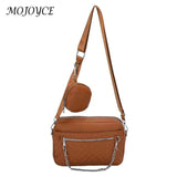 Leather Shoulder Tote Bag Chains Solid Vintage Female Shopper
