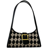 Vintage Plaid Shoulder Bag Clutch Purse Underarm Bags