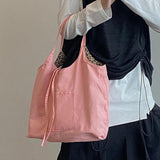 Leopard Print Button Diagonal Bag Large Capacity Canvas Shopping Bag