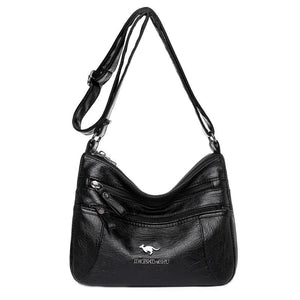 Women Soft PU Leather Shoulder Bag Classic Messenger Large Crossbody Handbag