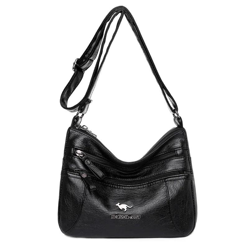 Women Soft PU Leather Shoulder Bag Classic Messenger Large Crossbody Handbag