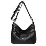 Women Soft PU Leather Shoulder Bag Classic Messenger Large Crossbody Handbag