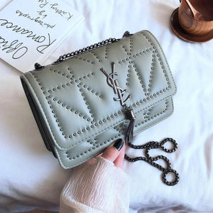 Women's Leather Evening Clutch Purse Vintage Shoulder Bag