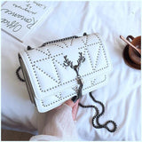 Women's Leather Evening Clutch Purse Vintage Shoulder Bag