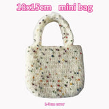 Woven Small Clutch Handbag Dot Knitting Tote Purse Casual Female Shoulder Bag