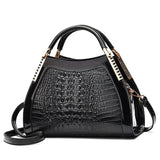 Leather Tote Large Capacity Crocodile Pattern Shoulder Messenger Bag