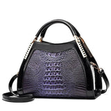 Leather Tote Large Capacity Crocodile Pattern Shoulder Messenger Bag