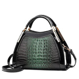 Leather Tote Large Capacity Crocodile Pattern Shoulder Messenger Bag
