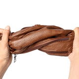 Women Shoulder Bag PU Leather Crossbody Bag Multi-Pockets Messenger Bag