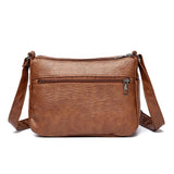 Women Shoulder Bag PU Leather Crossbody Bag Multi-Pockets Messenger Bag