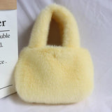 Faux Fur Plush Shoulder Bag Women Square Clutch Purse Handbags
