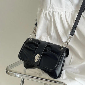 Women's Underarm Bags Clutch Purse Handbag PU Leather Female Folds Shoulder Mess