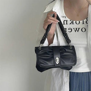 Women's Underarm Bags Clutch Purse Handbag PU Leather Female Folds Shoulder Mess