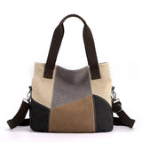 Canvas Patchwork Handbag Single Shoulder Bag Inclined Shoulder Purse Hot