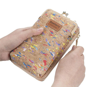 Wood Grain Multi-Card Ladies Wallet Shoulder Bag