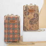 Wood Grain Multi-Card Ladies Wallet Shoulder Bag