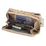 Wood Grain Multi-Card Ladies Wallet Shoulder Bag