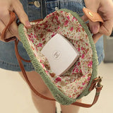 2021 Straw Shoulder Bag Women's Woven Rattan Bohemia Beach Lady Travel Handbag