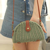 2021 Straw Shoulder Bag Women's Woven Rattan Bohemia Beach Lady Travel Handbag