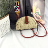 2021 Straw Shoulder Bag Women's Woven Rattan Bohemia Beach Lady Travel Handbag