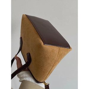 Vintage Women's Small Tote Bag Faux Suede Clutch Purse Handbags