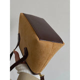 Vintage Women's Small Tote Bag Faux Suede Clutch Purse Handbags