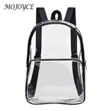 Clear PVC Waterproof School Bag Zipper Handbag College Knapsack