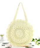 Bohemian Straw Bags for Women Circle Beach Handbags Summer Rattan Shoulder Bags