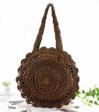 Bohemian Straw Bags for Women Circle Beach Handbags Summer Rattan Shoulder Bags