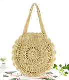 Bohemian Straw Bags for Women Circle Beach Handbags Summer Rattan Shoulder Bags