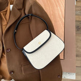Canvas Small Square Shoulder Bag for Women