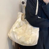 Women Canvas Shopping Bag Tie Dye Print Cotton Cloth Shoulder Bag