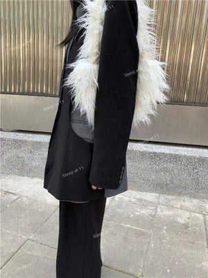 Faux Fur Women's Shoulder Bags Winter Soft Plush Female Purse Handbags