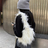 Faux Fur Women's Shoulder Bags Winter Soft Plush Female Purse Handbags