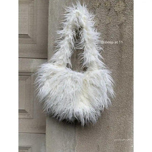 Faux Fur Women's Shoulder Bags Winter Soft Plush Female Purse Handbags