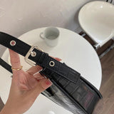 Crocodile Print Shoulder Bag High Ladies Underarm PU Leather Female H