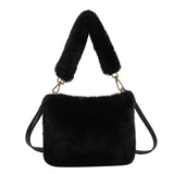 Winter Plush Handbag Soft Faux Fur Bucket Bag Shoulder Bag