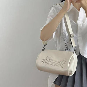 Gothic Letter Bucket Shoulder Bag for Women