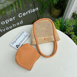 Summer Women Straw Basket Shoulder Bag Hand-woven Bucket Messenger Bags