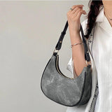 Women's Half Moon Hobos Shoulder Bag Clutch Purse Handbag